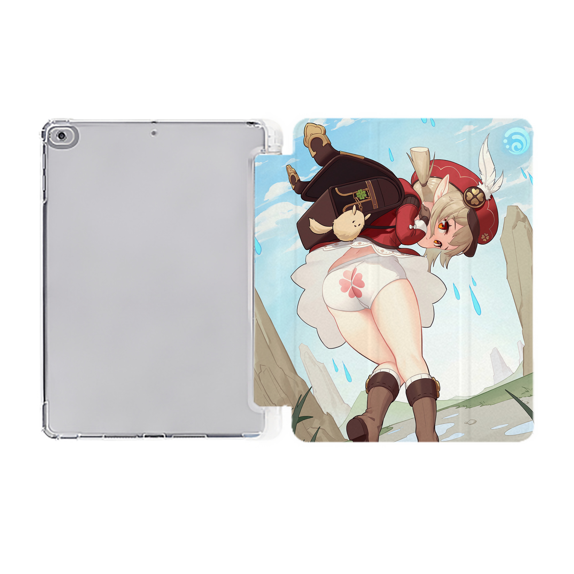 げんし神 genshin IPad ケース ペン収納付き 三つ折りスタンド PUレザー×シリコン 対応機種9.5/10.5/10.9インチ